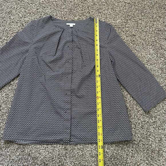 COS navy blue & white button down three-quarter sleeve top size 8 - Picture 9 of 13